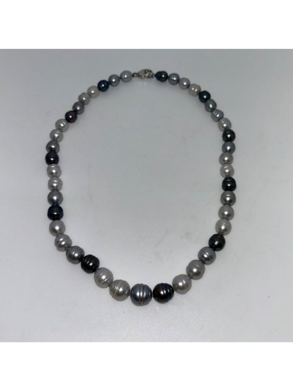 Freshwater Pearl Necklace, Potato Pearls Ring Pearls Hand Knotted 18" - Picture 10 of 12